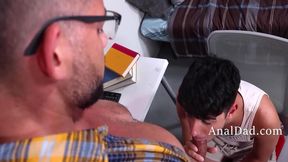 Rob Quin Tangles With StepSon Miguel in Forbidden Family Blowjob Scene