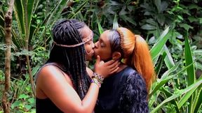 Real Black African Amateur First Time Lesbians Eat Each Others Tight Pussies!