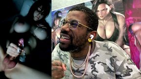 moody big breast transgender girl cumming on herself in the dark, ai generated
