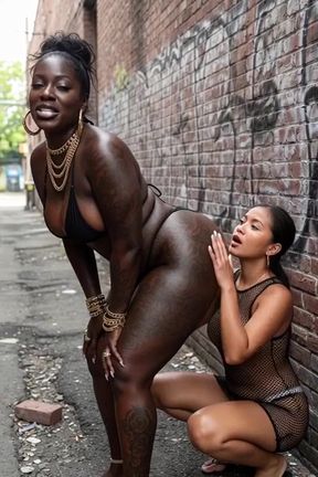 Black woman and white woman in a public setting