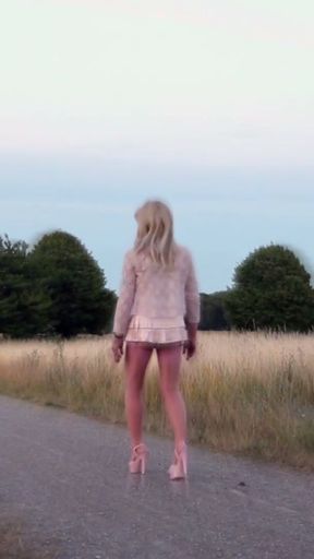 Daring Biking In Mini Skirts &amp; Nylon Stockings   Clip 1