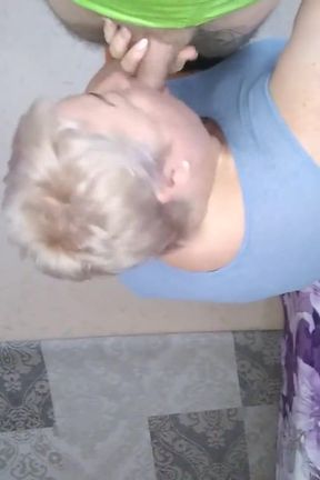 I do a blowjob to an electrician and swallow cum