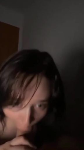 Slim solo babe sucks her own cock on Onlyfans for a satisfying Tiktok