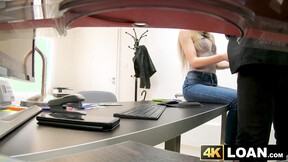 ”captures Bonnie Dolce swallowing a loan agents big cock”