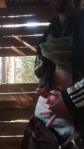 Wild jerking off &amp; pissing in the forest