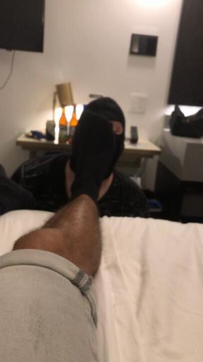 YOU LOOK SO MUCH BETTER WITH MY FOOT IN FRONT OF YOUR FACE