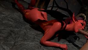 red demon girl out on a hunt