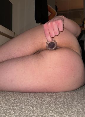 Clear didlo anal playing