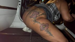 sexy ebony pissing in public
