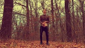 the horny boy wanking his big dick (23cm) in a forest / outdoors / hide / hot / cute