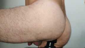 Riding Huge Dildo and Plug