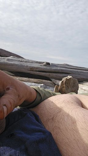 public strokeoff at the beach