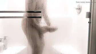 Solo Guy Strokes Monster Cock in Shower