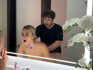 All Natural Large Titties Blond Drilled In Front Of Mirror - Cas Summer - Luke Cooper