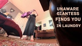 Unaware Giantess Finds you in Laundry - VR 8k - ft. Jane Judge in this barefoot giant woman scene where she finds you while doing chores and puts you in her big tits before smushing you under her big ass on Science Friction