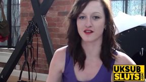 Horny young chick having fun with her dominant maledom with passion