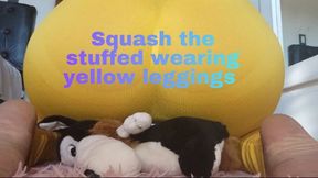 Squash the stuffed wearing yellow leggings