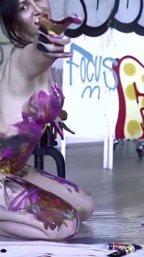 Sanktor - Busty MILF Art Nude Body Paint in Galery