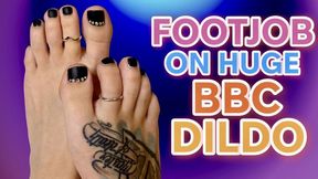Footjob BBC dildo