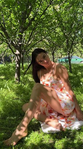 Outdoor Barefoot Tease