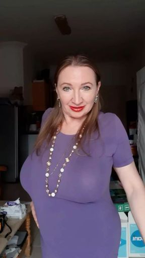 Huge Boobs GILF Maria&#039;s Colorful Quick-Change: A Dancing and Tits Bouncing Delight