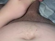 Chubby teen cumshot with small tight foreskin dick