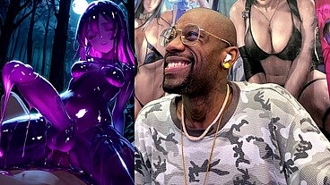 Petite Long Hard Cock Transgender Slime Girl Oozing Slimy Cum While Cowgirl Fucking, AI Generated