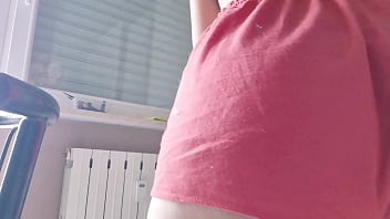Limpei a minha janela mas estava sem calcinha
