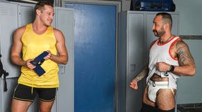 In locker room with my stepdad