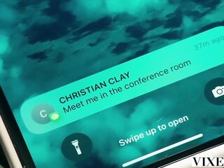 After Bella stuns on the runway, this underclothes model gives Christian a closer look at her seams. Part 4 of our top-model throwdown.