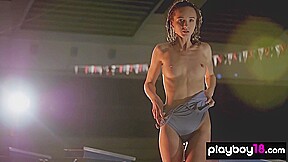 Vi Shy - Steamy Swimmer Posing On The Starting Block