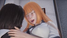 anime collage girls scissor