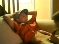 Slim Str8 Thug Boy enjoys Dad's BJ