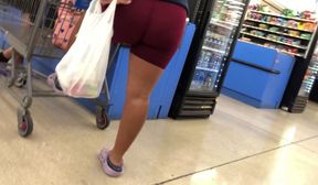 Candid spandex shorts see through no panties