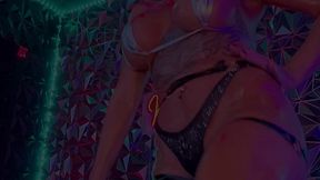 ms. red x strips to anal fuck