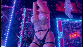 ms. red x strips to anal fuck