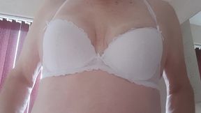 White bra and white knickers