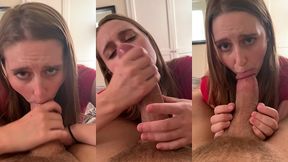 sexy blonde teen sucks off cock bigger than her head - laney grey - brad newman