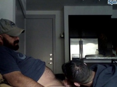 Straight Bear Gets Serviced and All His Semen Swallowed