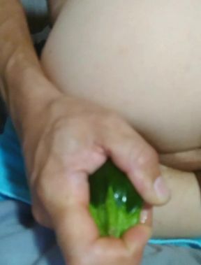 Anal fingering fisting gaping insertion zucchini massive Extreme