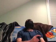 Straight masked Jock blows a load