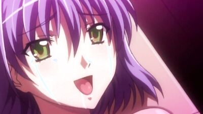 Watch this naughty cartoon teen with purple hair take a massive cock in her tight pussy