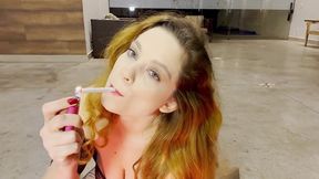 Smoking in Sexy Outfit