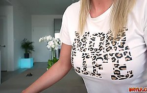 Stepmom pleasing her stepsons cock putting it down her throat