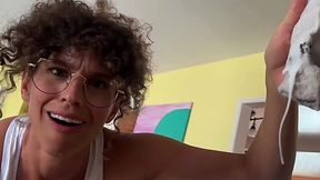 Sexy milf with nice big tits finds me fapping with her sock and offers to have a quick naughty sex