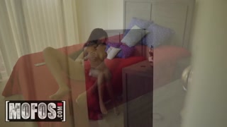 MOFOS - Big tit ebony teen grinds white cock