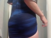 g-string striptease and shaved ass spreading
