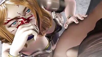 Hot cartoon babe gets double stuffed in steamy threesome action