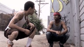 Black dude gives head and gets fucked hard from the back