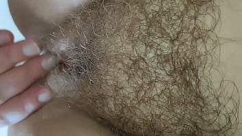 Bottom view closeup penetration hairy pussy